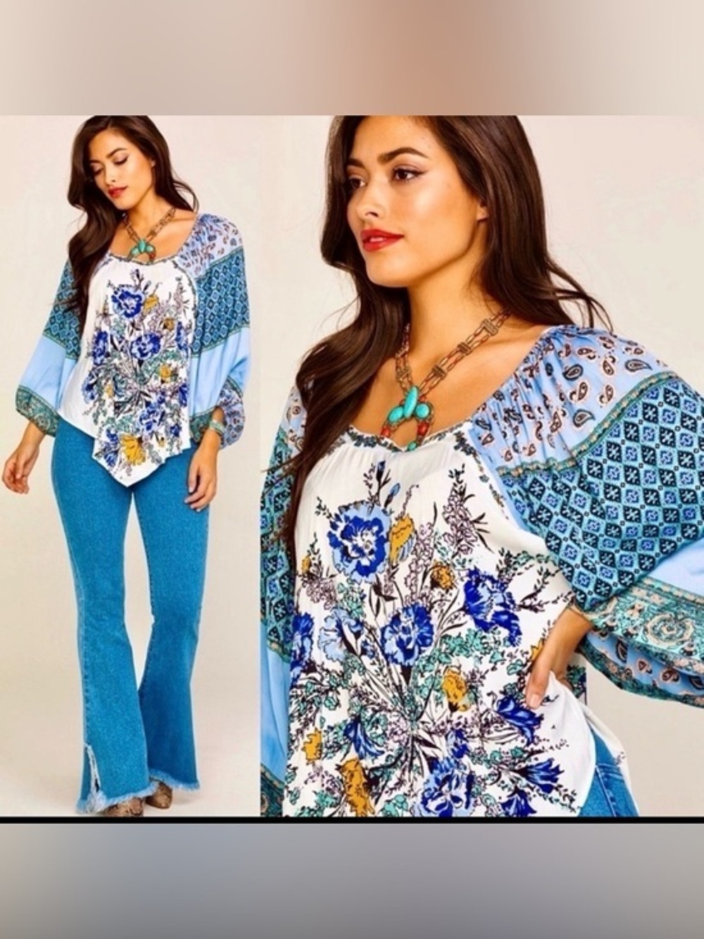 🌟2x HOST PICK 🌟  Free People Gorgeous Positano Floral Boho Top
